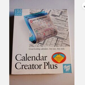 Calendar Creator Plus 5.0 Version for Windows Power Up Software 20027-B New VTG